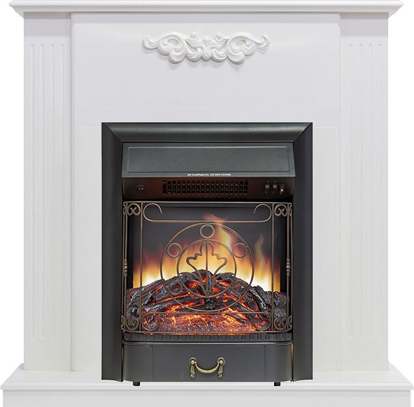 Каминокомплект Capri - Белое дерево делюкс с очагом Majestic FX Black в Омске