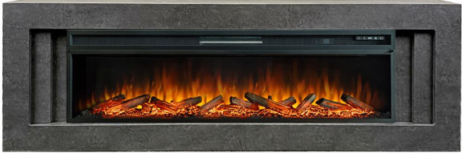 Каминокомплект Line 60 Dark Grey (Разборный) - Темный серый с очагом Vision 60 LOG LED в Омске