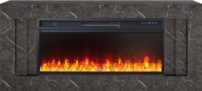 Каминокомплект Line 42 SFT Stone Touch - Серый мрамор с очагом Vision 42 LED в Омске