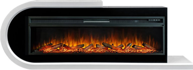 Каминокомплект Basel 60 L - Белый с черным с очагом Vision 60 LOG LED в Омске
