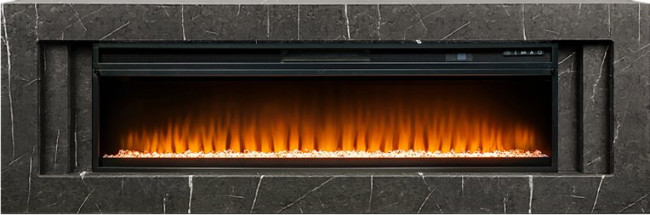 Каминокомплект Line 60 SFT Stone Touch - Серый мрамор с очагом Vision 60 LED в Омске