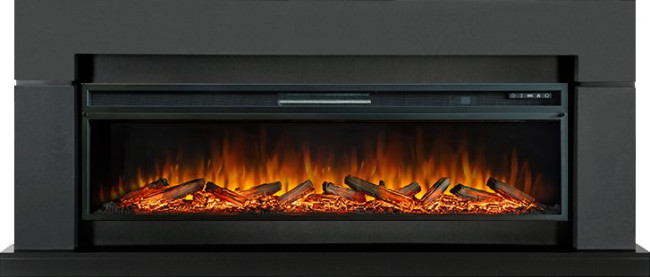 Каминокомплект Lindos Graphite Grey (линейный) с очагом Vision 60 LOG LED в Омске