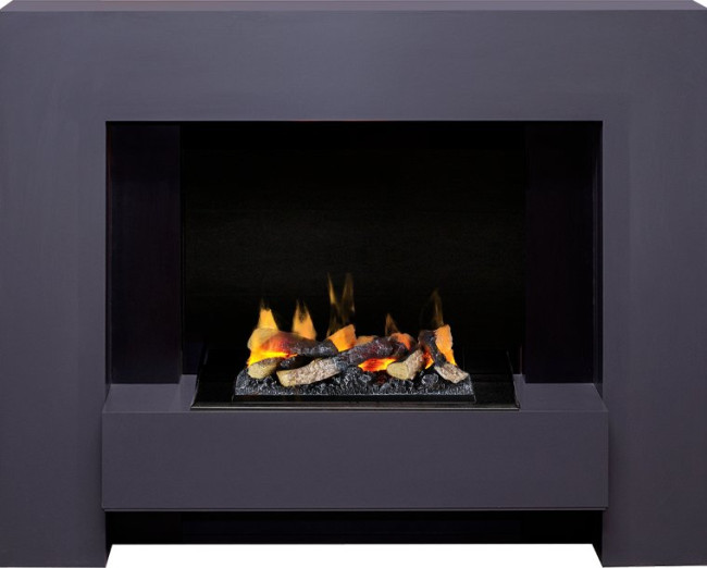 Каминокомплект Tokyo - Graphite Grey с очагом Cassette 400 LNH-INT (с дровами) в Омске