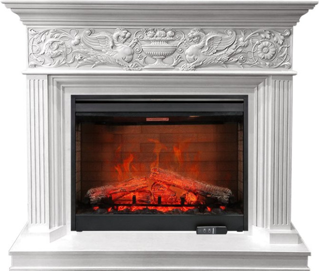 Каминокомплект Palace - Белый с серебром с очагом Symphony 30'' DF3020-EU в Омске
