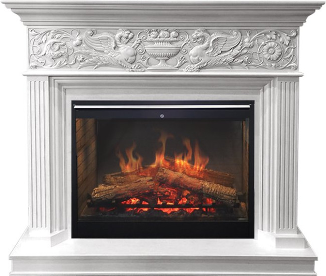 Каминокомплект Palace - Белый с серебром с очагом Symphony 30'' DF3020-INT в Омске