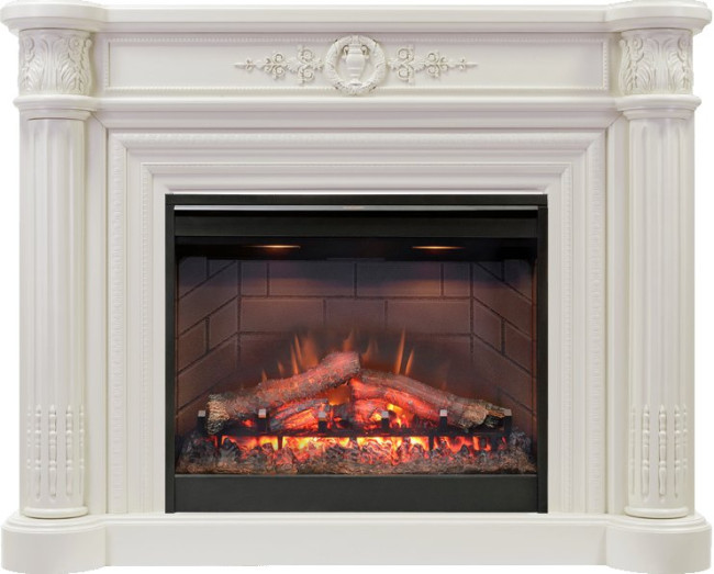 Каминокомплект Manor - Белый дуб с очагом Symphony 26'' DF2608-INT в Омске