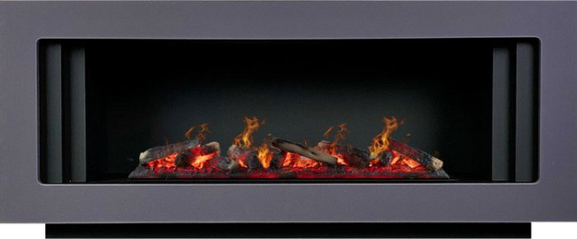 Каминокомплект Line SFT - Серый графит с черным с очагом Design L1000RF 3D PS/LOG в Омске