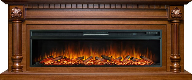 Каминокомплект Edinburg 60 - Орех с очагом Vision 60 LOG LED в Омске