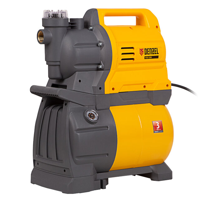 Насосная станция PSХ1300, Х-Pro, 1300 Вт, 4500 л/ч, ресивер 24 л, подъем 48 м Denzel в Омске
