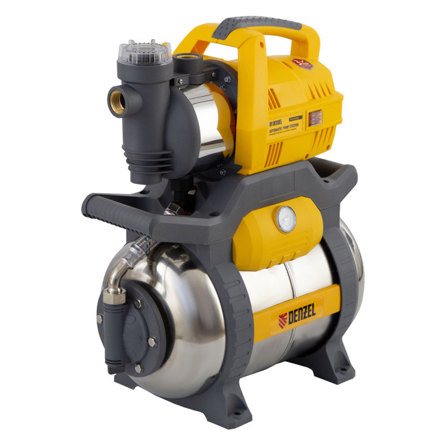 Насосная станция PSХ950X, Х-Pro, 950 Вт, 3300 л/ч, ресивер 24 л, подъем 38 м, нержавейка Denzel в Омске