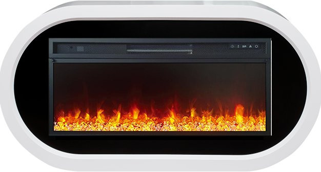Каминокомплект Ellipse - Белый с черным (ширина 1450 мм) с очагом Vision 42 LED в Омске