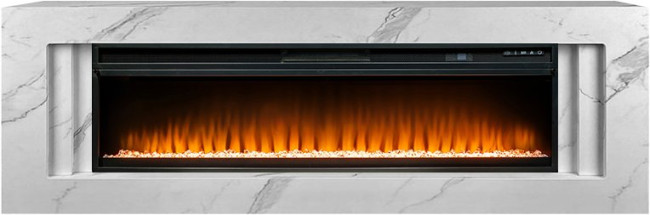 Каминокомплект Line 60 SFT White Marble (Разборный) - Белый мрамор с очагом Vision 60 LED в Омске