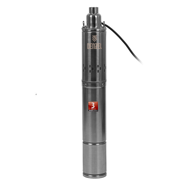 Скважинный насос DWS-4-150, винтовой, диаметр 4", 1300 Вт, 2000 л/ч, напор 150 м Denzel в Омске
