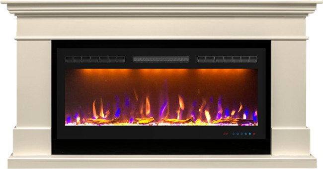 Каминокомплект California  - Слоновая кость (Высота 860) с очагом Crystal 40 RF в Омске