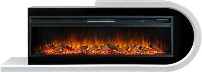 Каминокомплект Basel 60 R - Белый с черным с очагом Vision 60 LOG LED в Омске