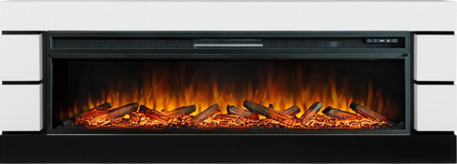 Каминокомплект Modern 60 SFT (Разборный) - Белый с черным с очагом Vision 60 LOG LED в Омске