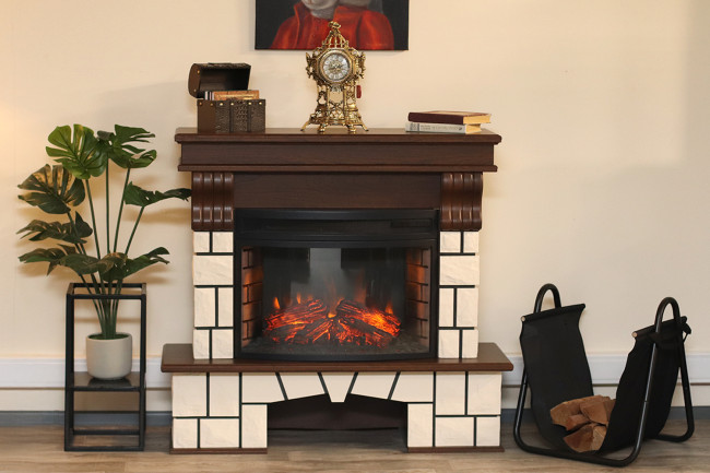 Портал Royal Flame Porto (Разборный) - Орех каньон/Белый камень в Омске