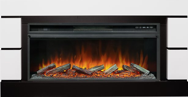 Каминокомплект Modern 42 SFT - Белый с черным с очагом Vision 42 LOG LED в Омске
