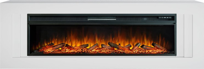Каминокомплект Line 60 SFT - Белый с очагом Vision 60 LOG LED в Омске