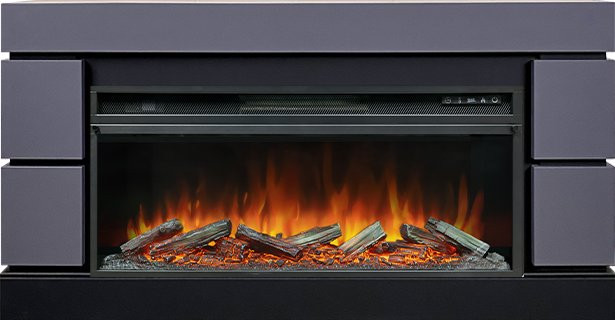 Каминокомплект Modern 42 SFT (Разборный) - Серый графит с очагом Vision 42 LOG LED в Омске