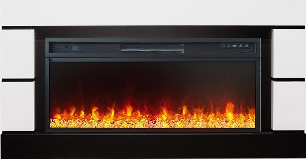 Каминокомплект Modern 42 CRM (Разборный) - Белый с черным с очагом Vision 42 LED в Омске